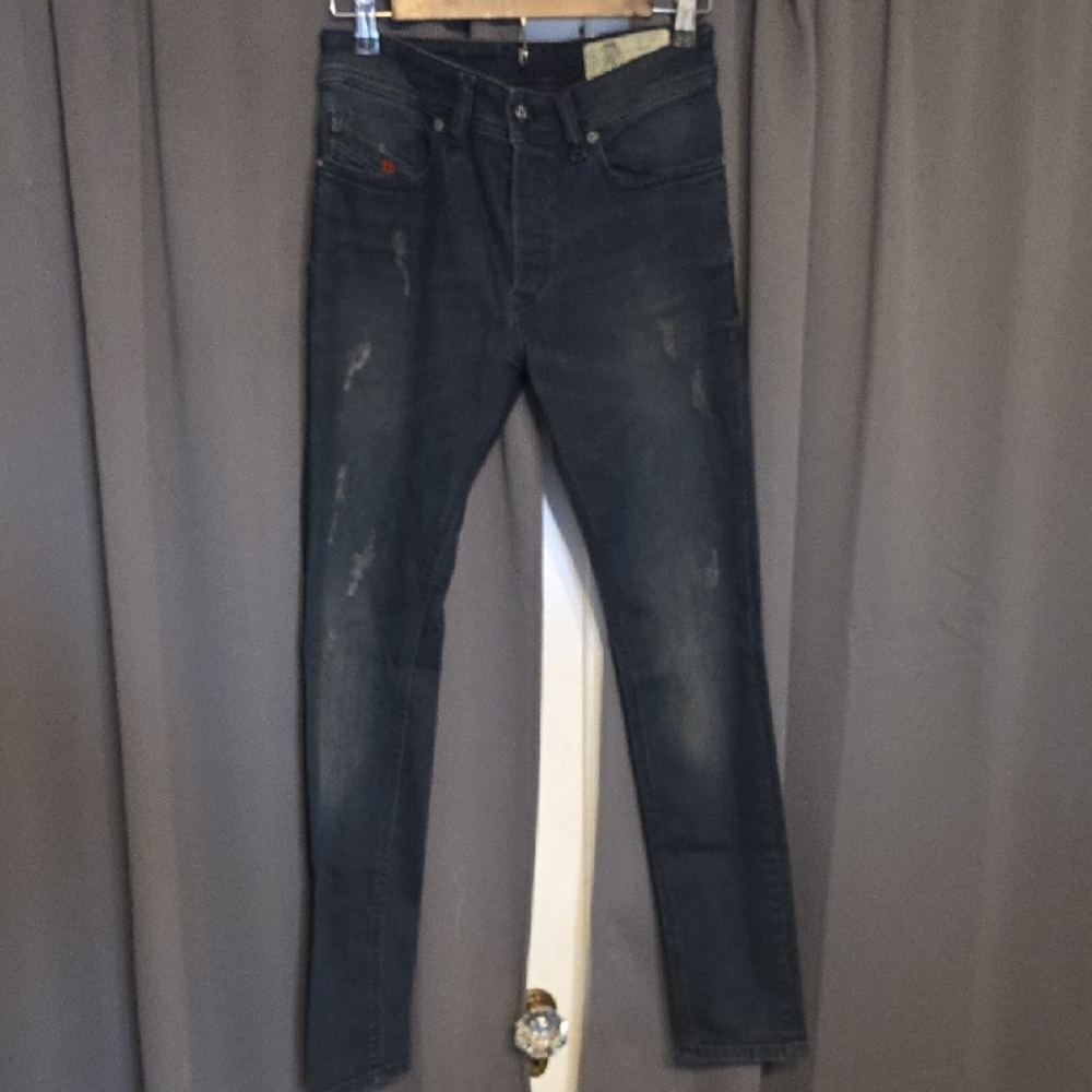 Diesel Sleekner Slim Skinny‎ Men's Dark Wash Distressed Sz 30x30 EUC